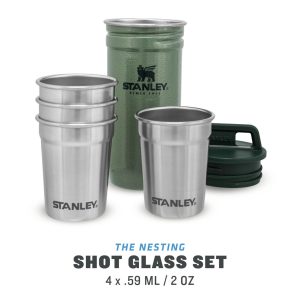 Stanley Pre-Party Shot Glass Set Hammertone Green